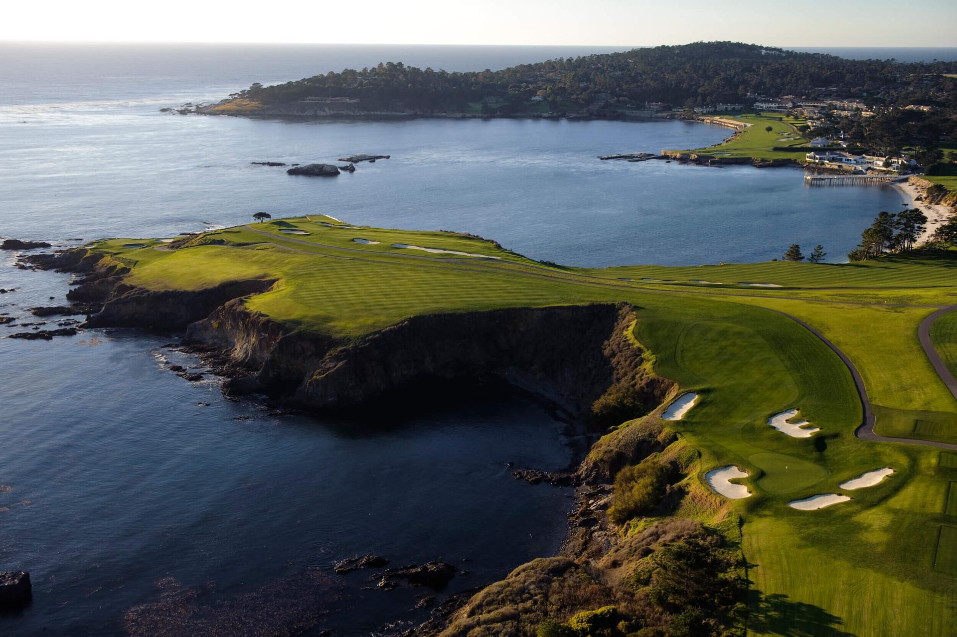 Birdseye view of the Pebble Beach Resorts course