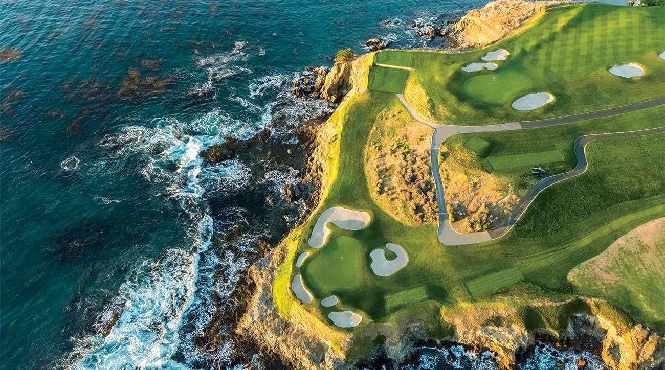 Overhead view of a well maintained fairway
