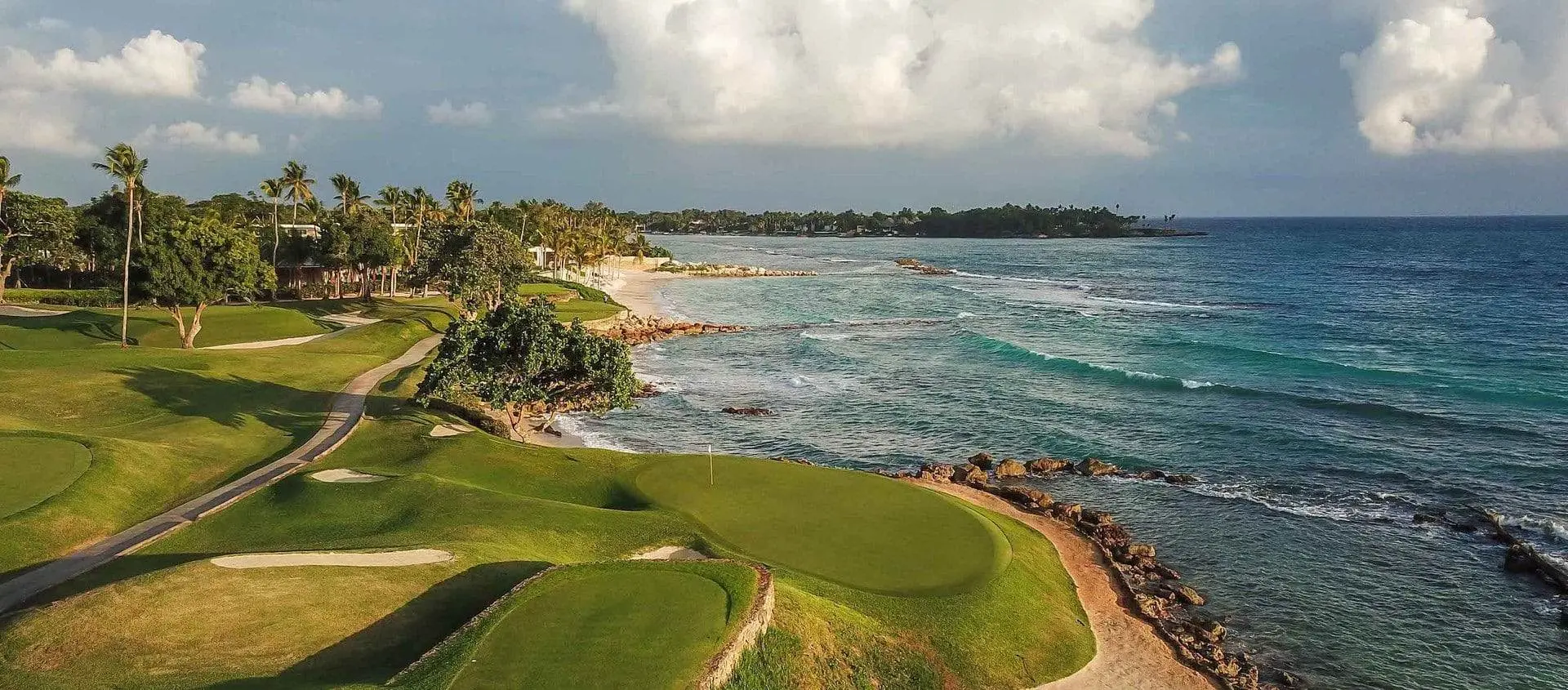 A coastal green with ocean views
