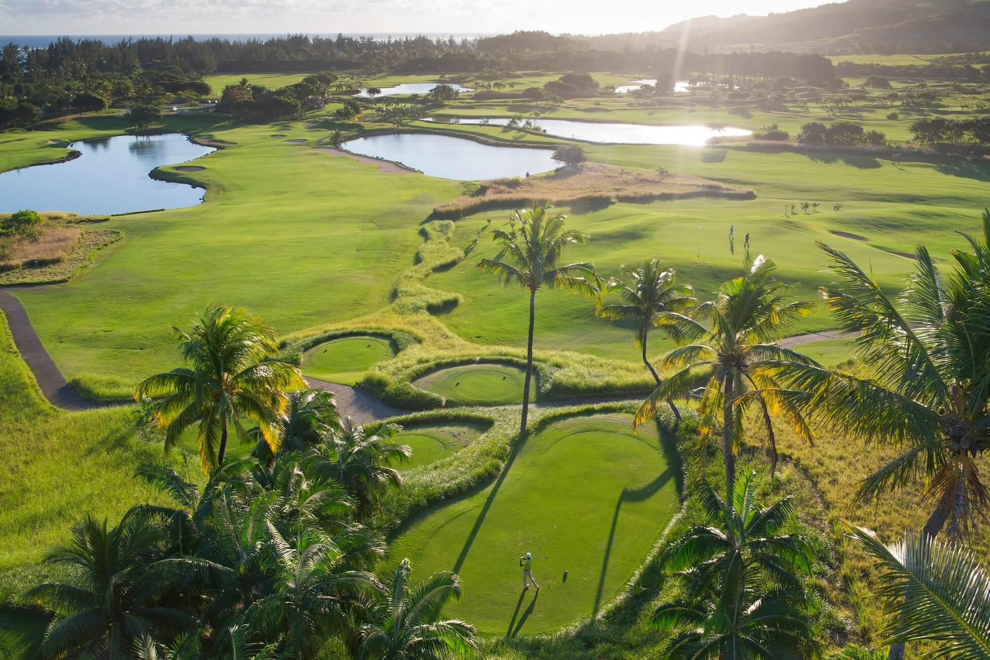 Overhead view of a well maintained fairway