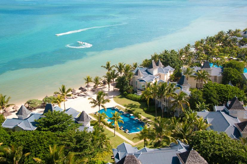 Overhead view of the Heritage Le Telfair and beach