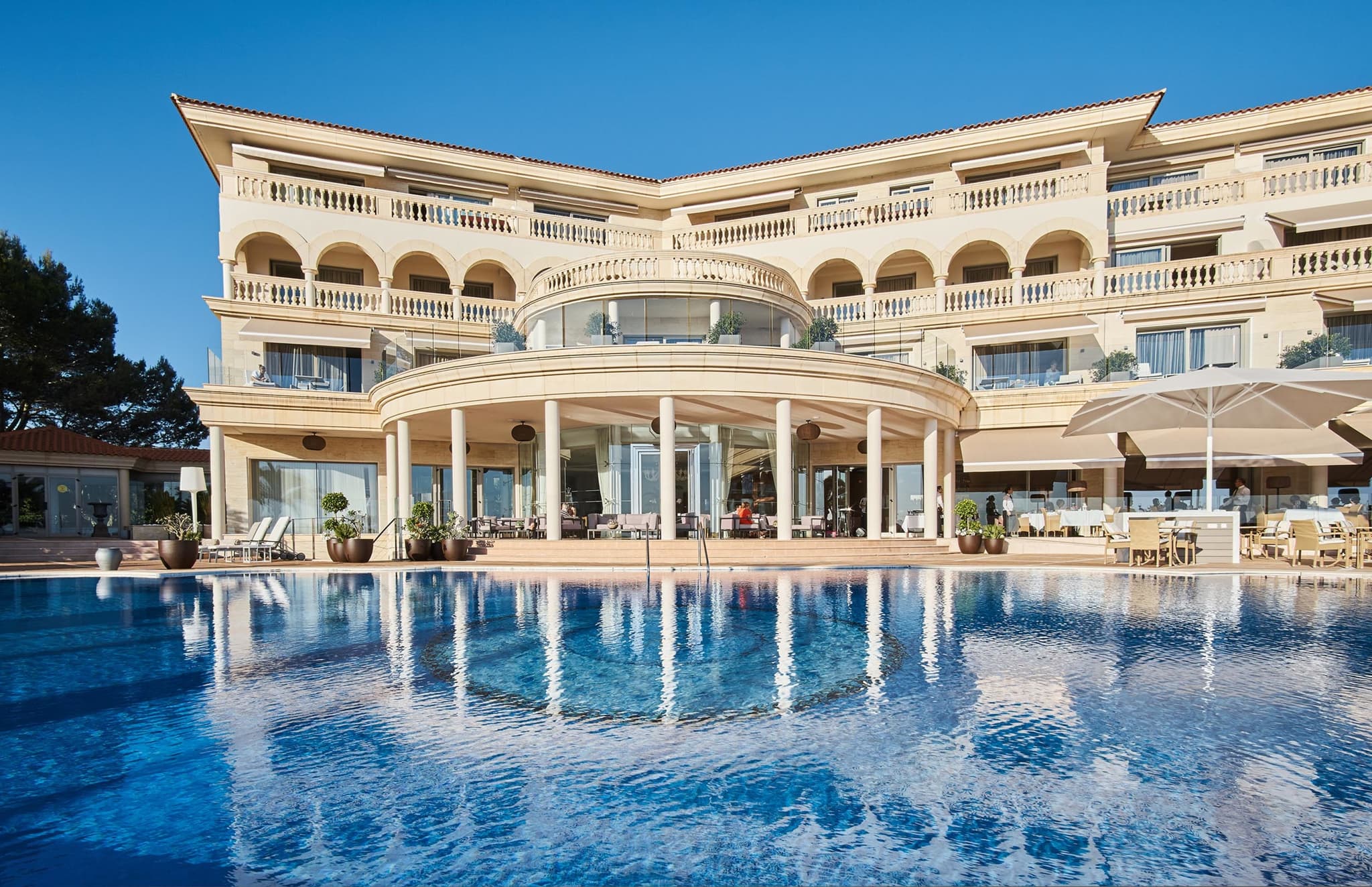 The Pure Salt Port Adriano overlooking the outdoor pool
