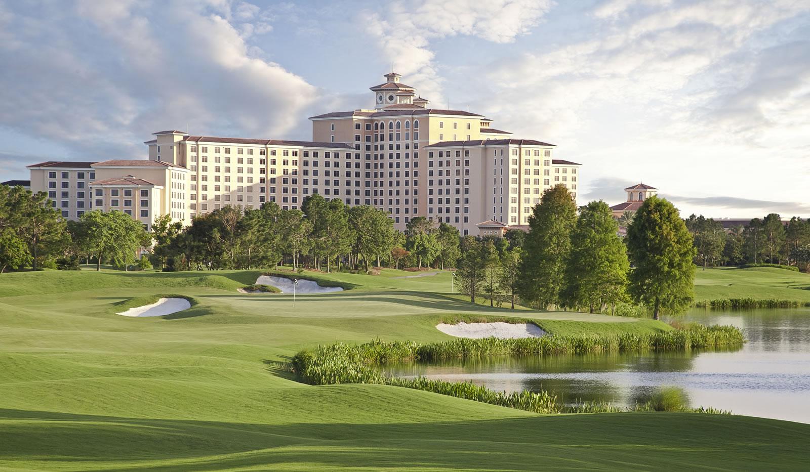 The Rosen Shingle Creek resort overlooking the course