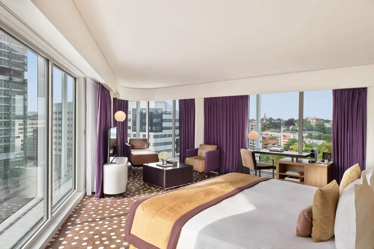 Double bed corner suite at the Hotel Barrière Lille