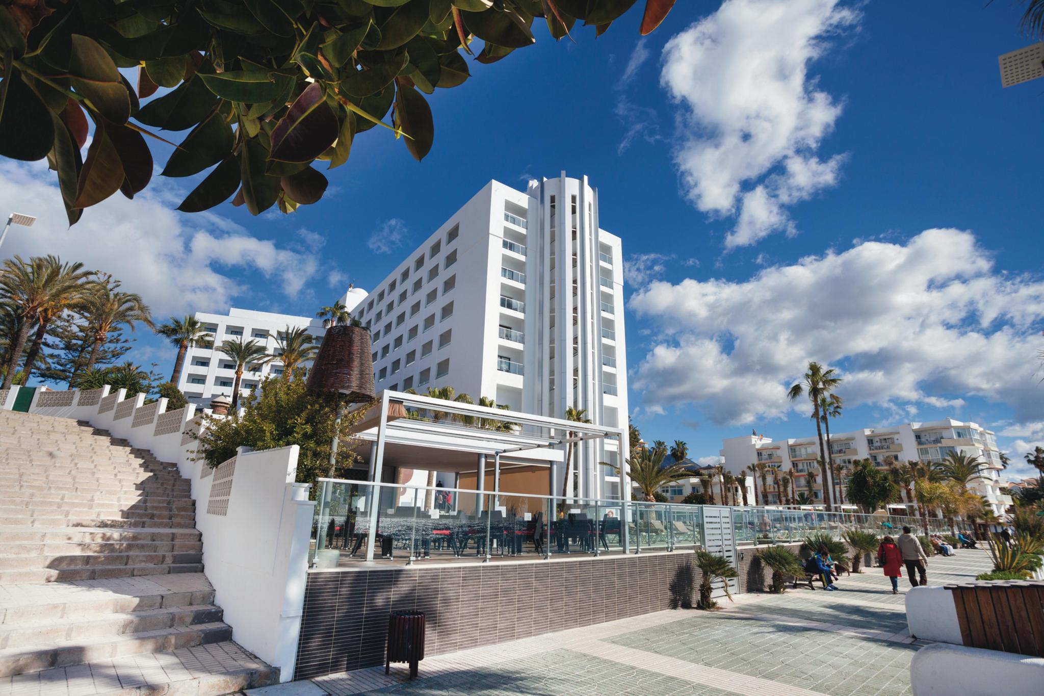 Panoramic view of the Monica Hotel building
