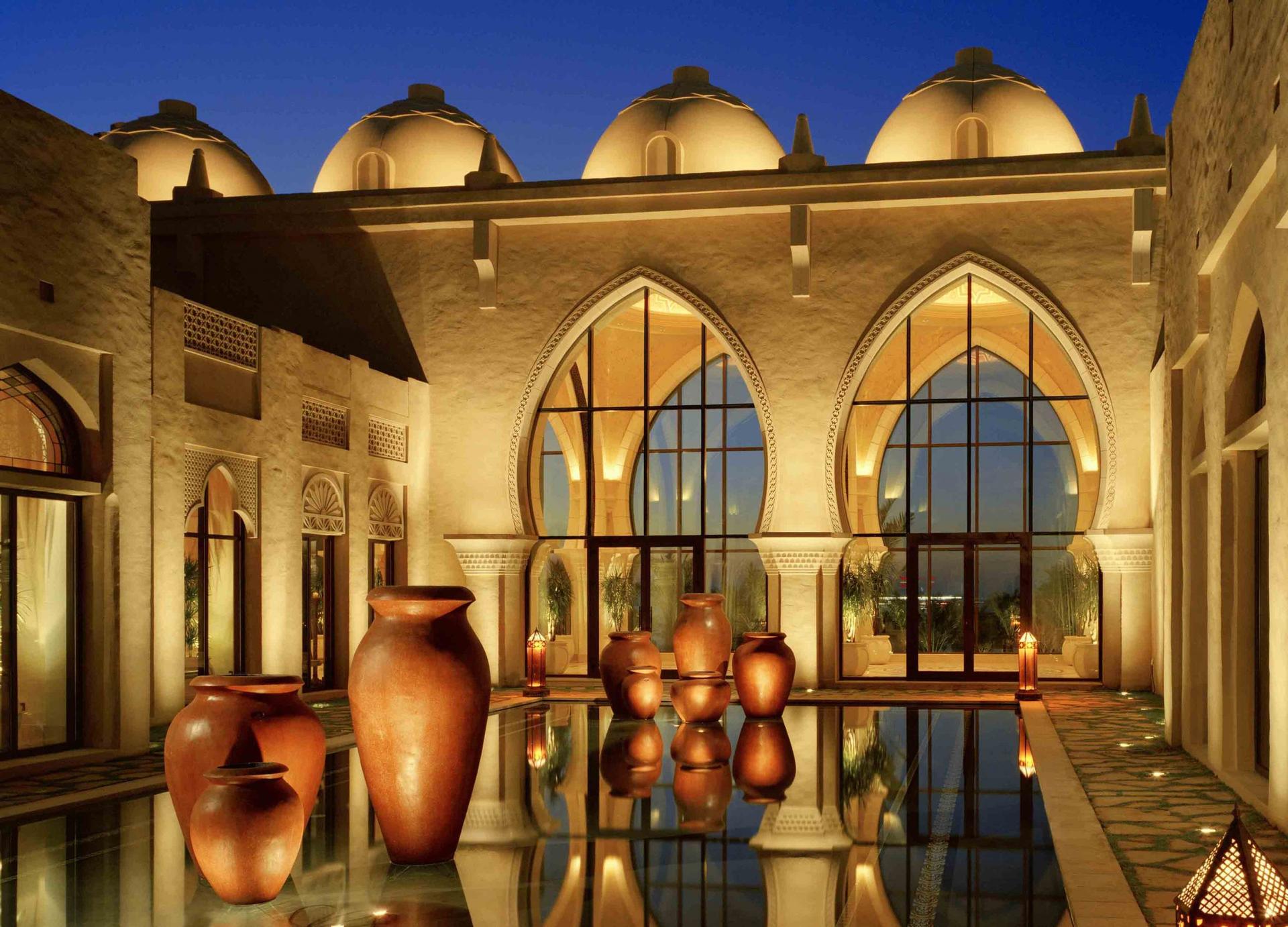 Panoramic view of One&Only Royal Mirage at night