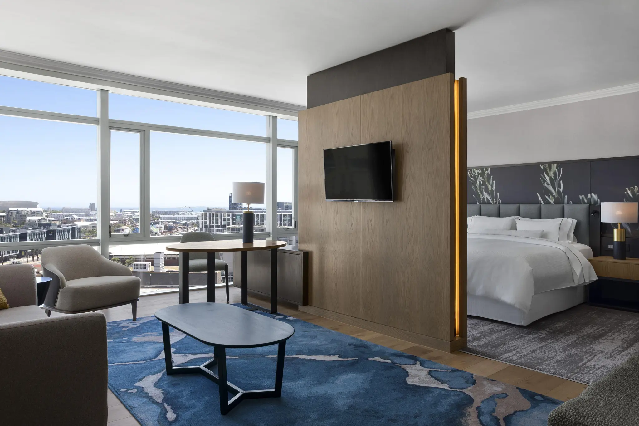 Spacious double bed suite at The Westin Cape Town