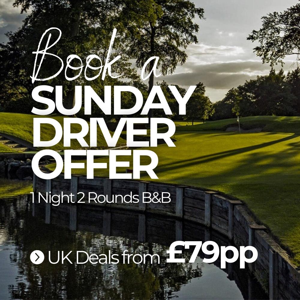 sunday driver offer 1 night 2 rounds b&b
