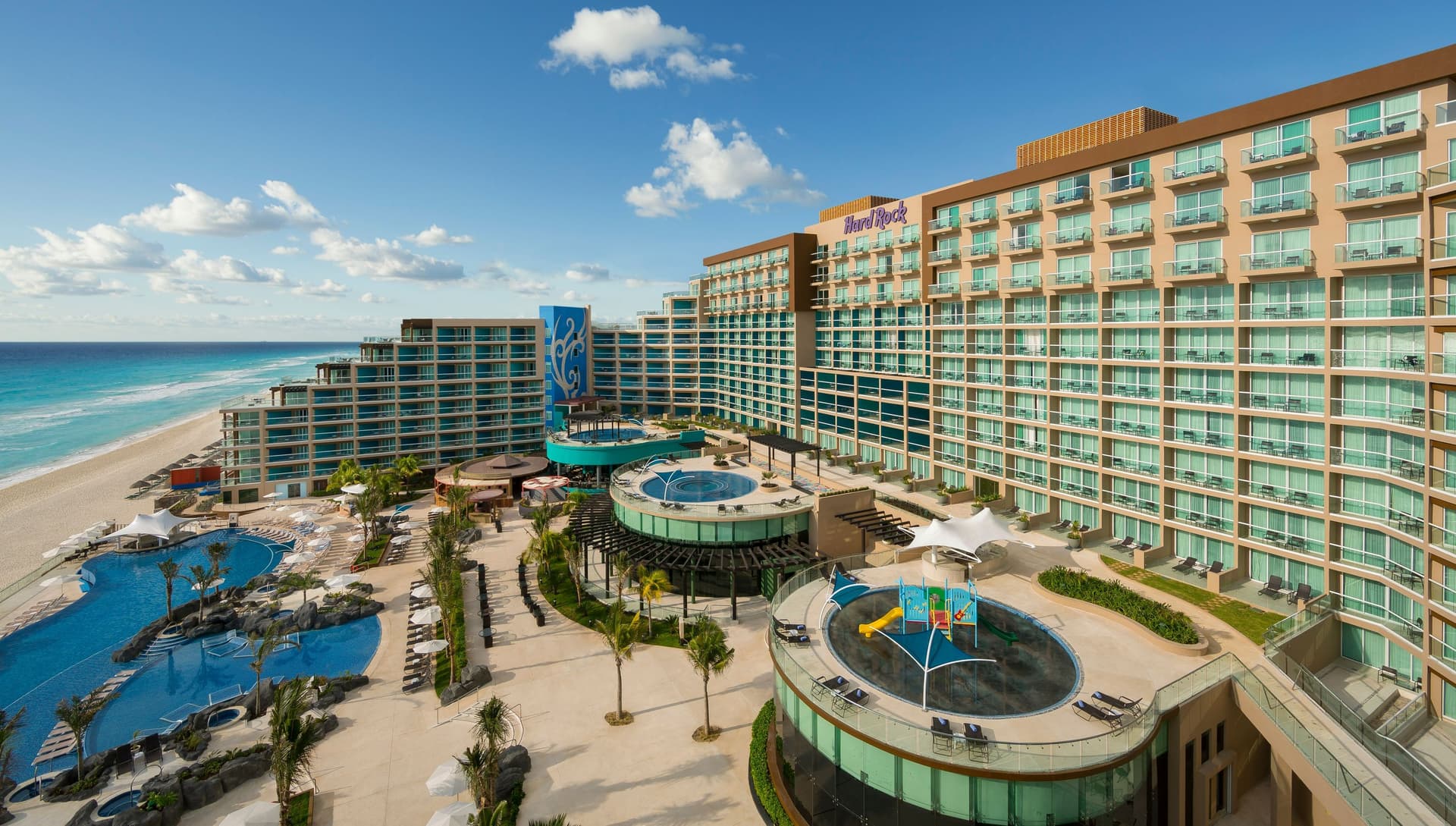 Overhead view of Hard Rock Hotel Cancun