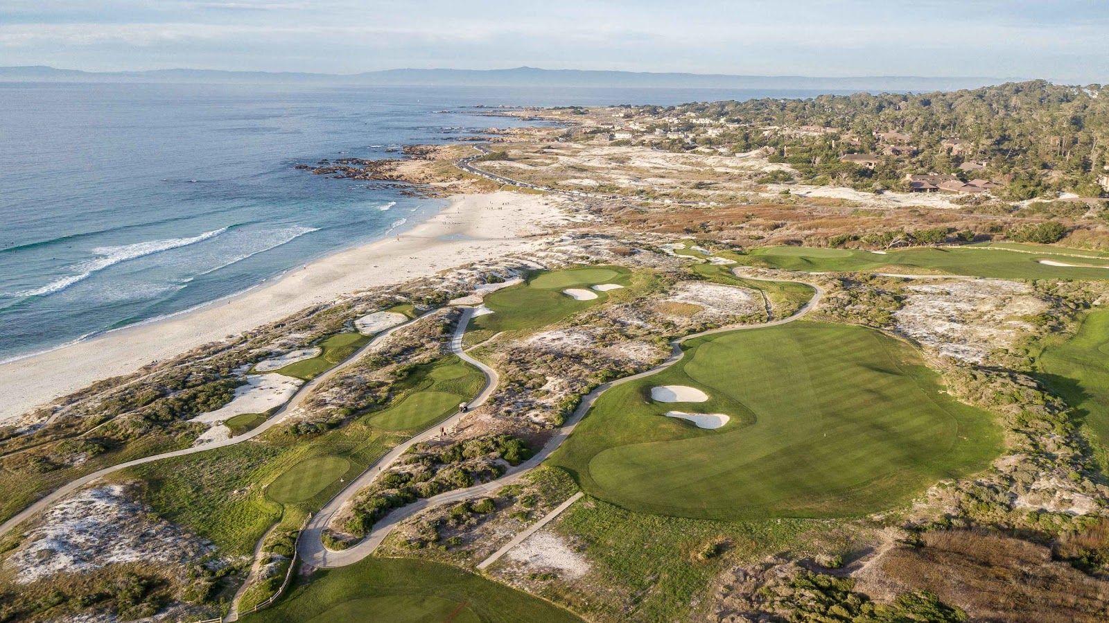 Overhead view of the The Inn at Spanish Bay & Pebble Beach coastal course