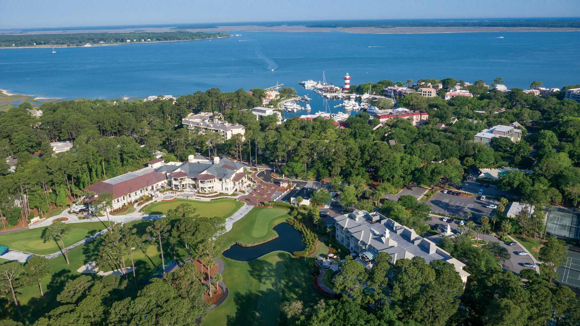 Overhead view of The Sea Pines Resort
