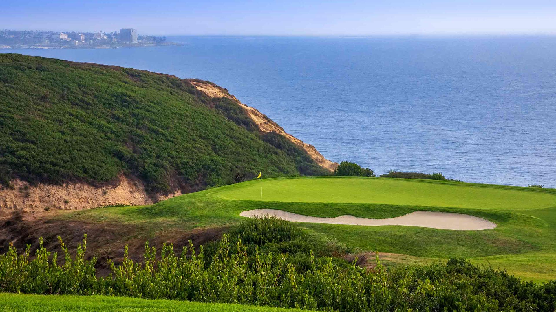 A coastal green at the Torrey Pines North Course