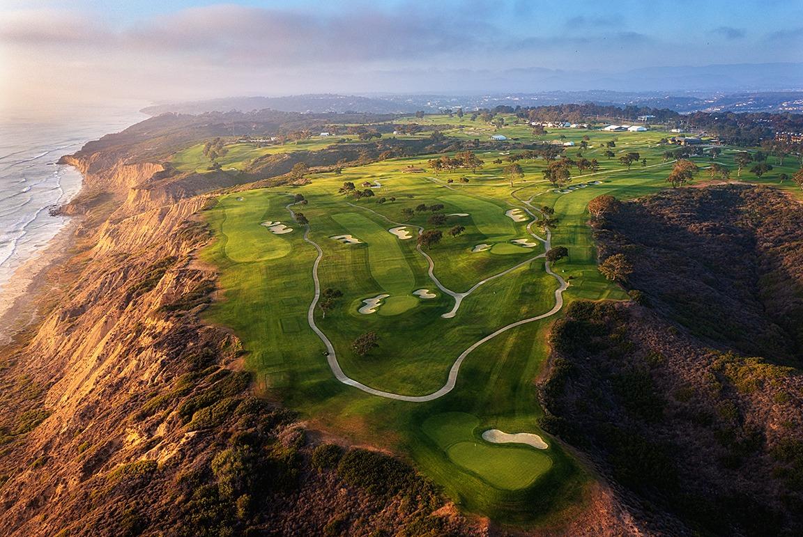 Aerial view of the Torrey Pines golf course