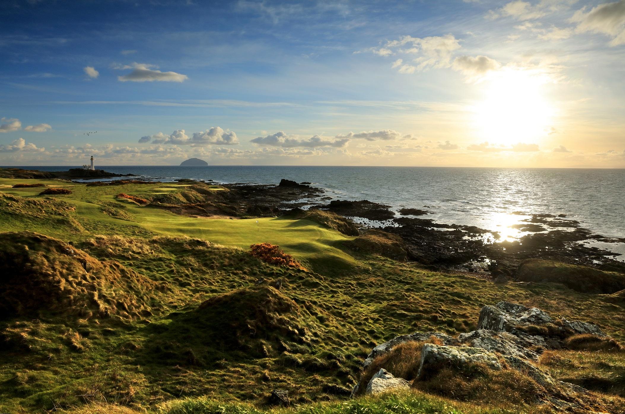 Overhead view of the Trump Turnberry Resort golf course