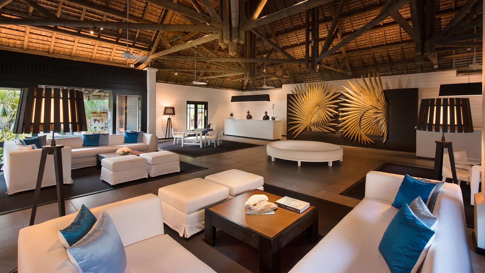 Indoor lounging area at Constance Belle Mare Plage