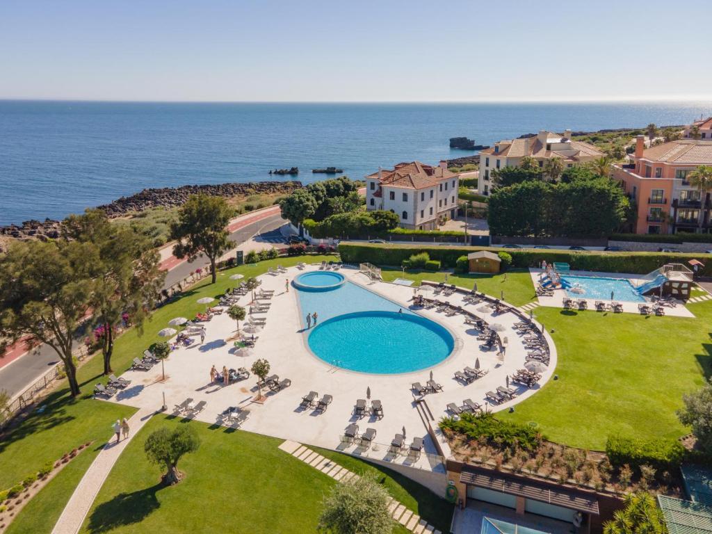 Overhead view of the outdoor swimming pool at Vila Gale Cascais