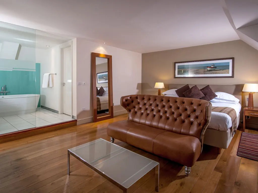 A double bed room at the Abode Hotel, Canterbury