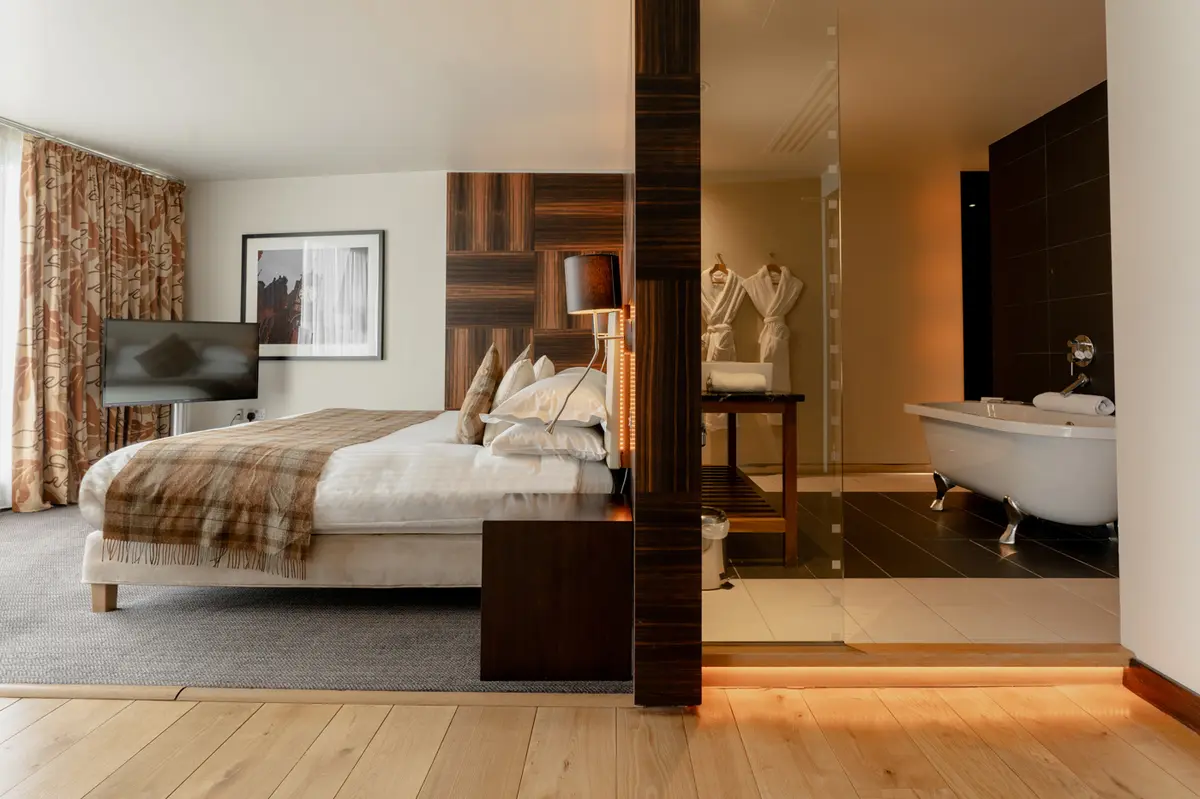 Double bed room at the Abode Hotel, Canterbury