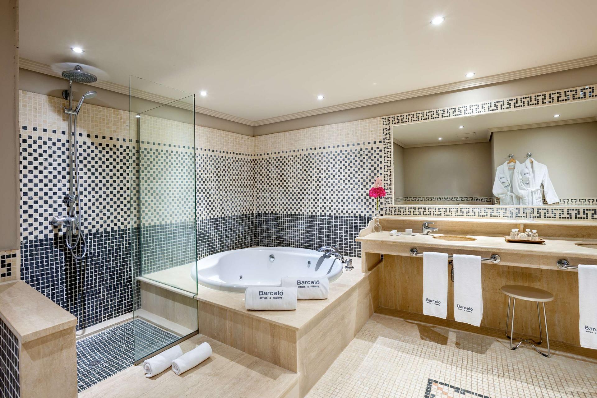 Luxurious bathroom as part of a suite at Barcelo Marbella Hotel
