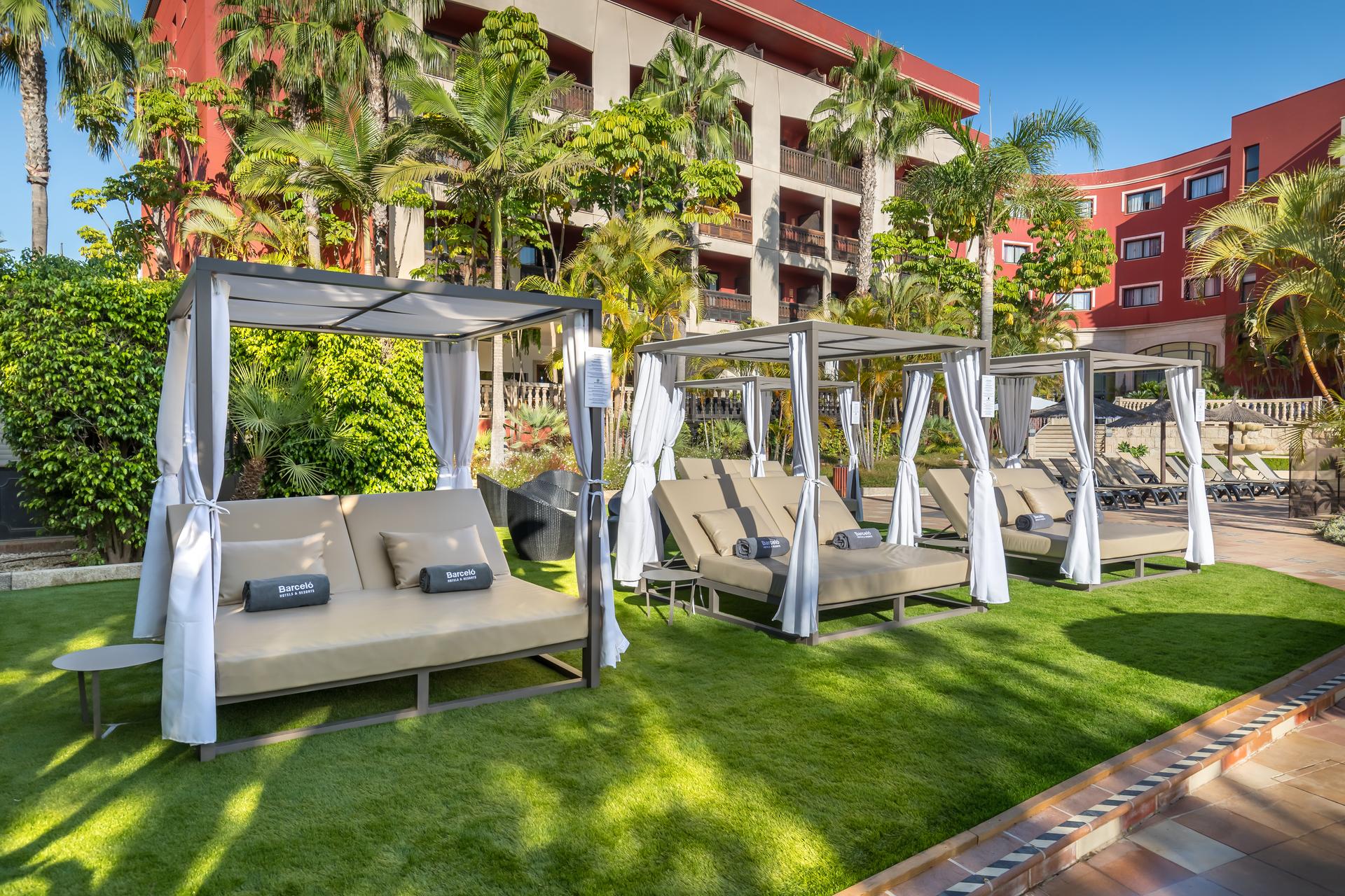 Cabanas outside the Barcelo Marbella Hotel