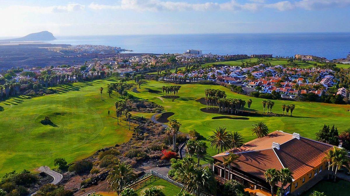 Overhead view of the golf course neighbouring Barcelo Tenerife