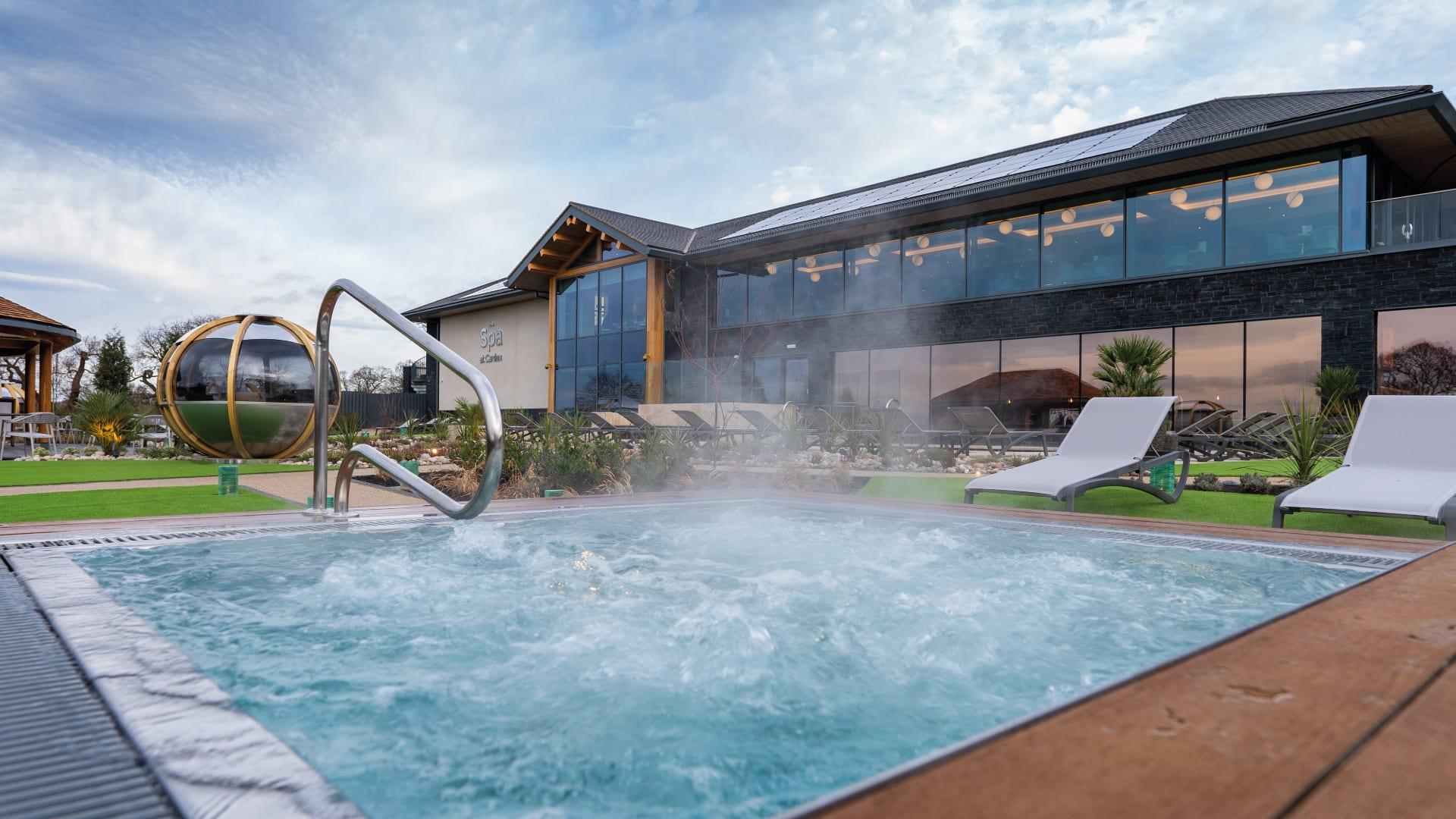 Hot tub outside the spa