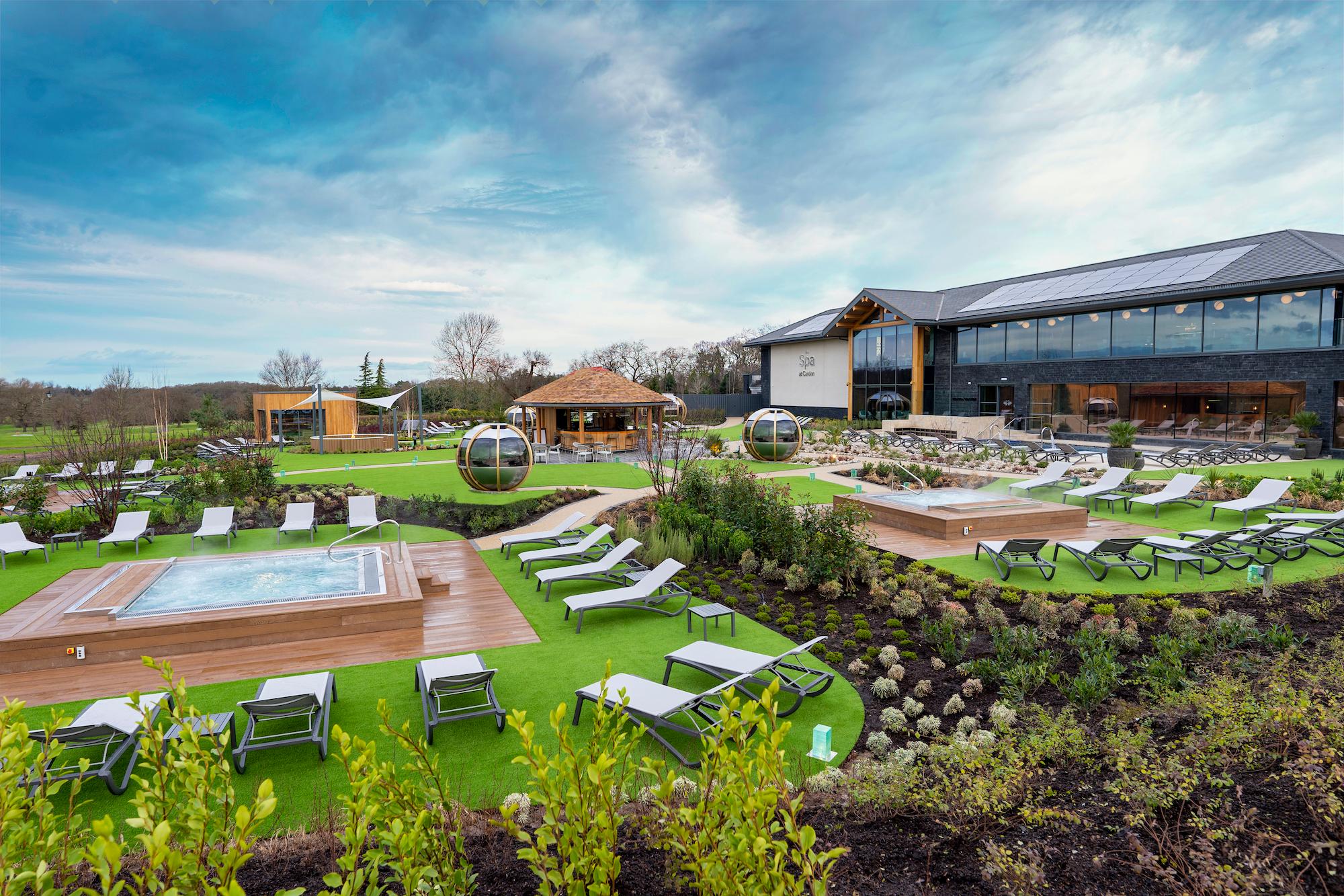 Outdoor leisure area overlooked by the award-winning spa at Carden Park