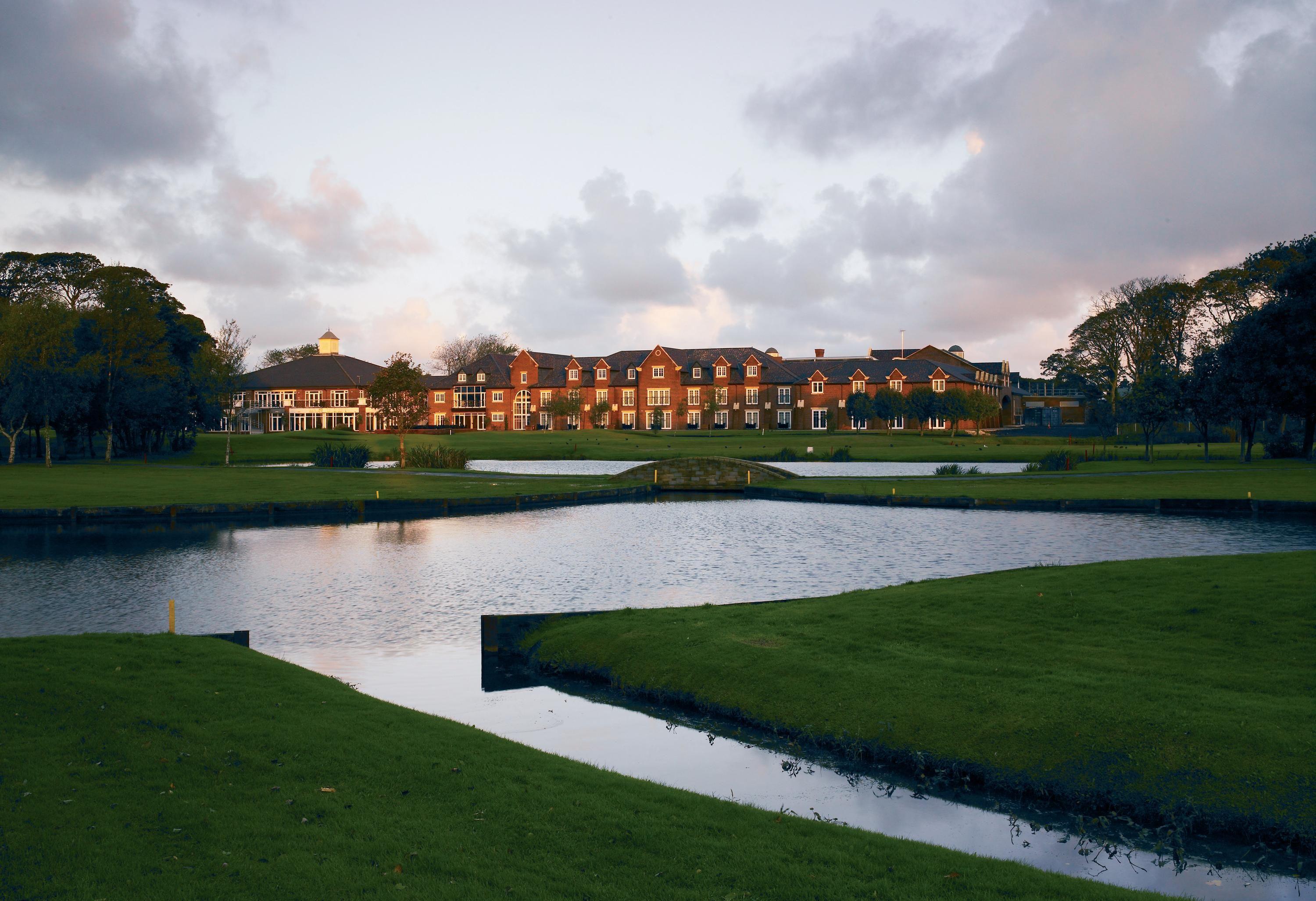 Panoramic view of the Formby Hall Golf Resort & Spa clubhouse