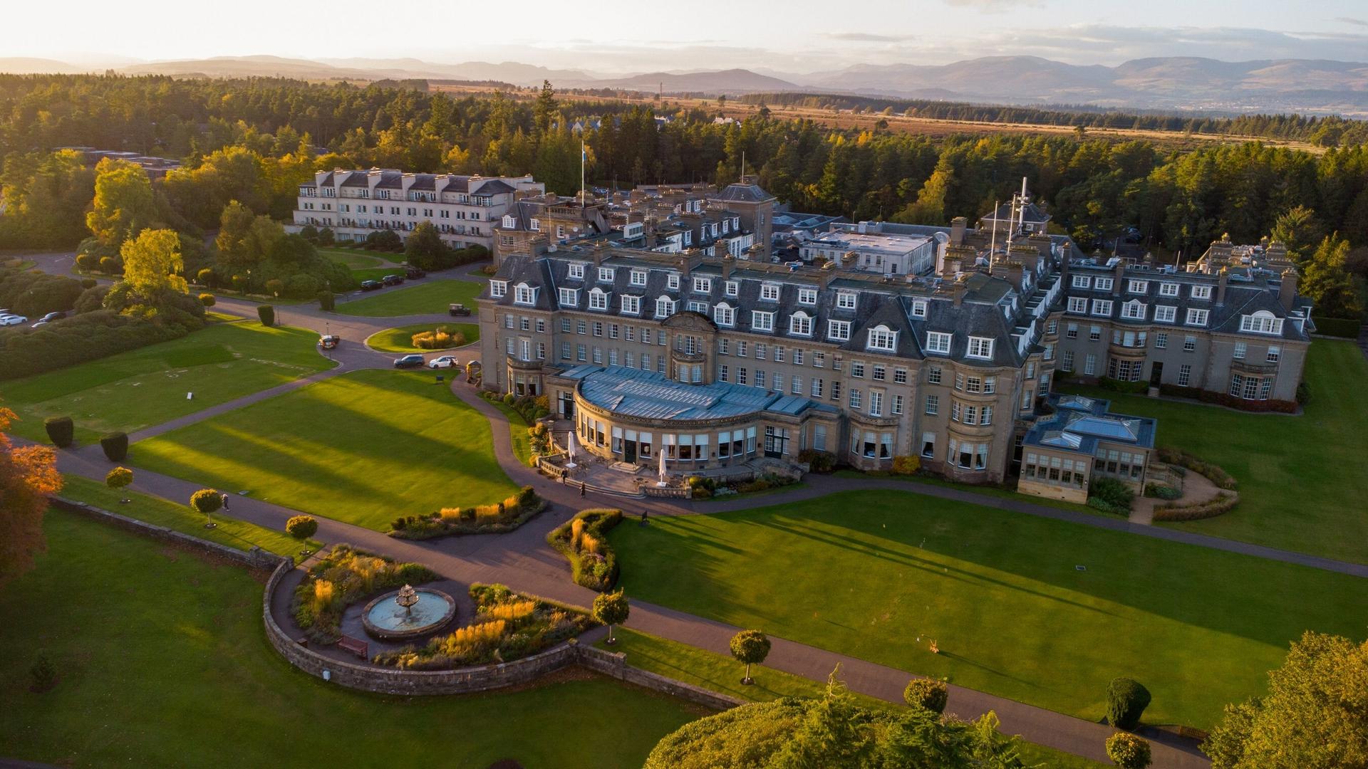 Overhead view of the Gleneagles clubhouse