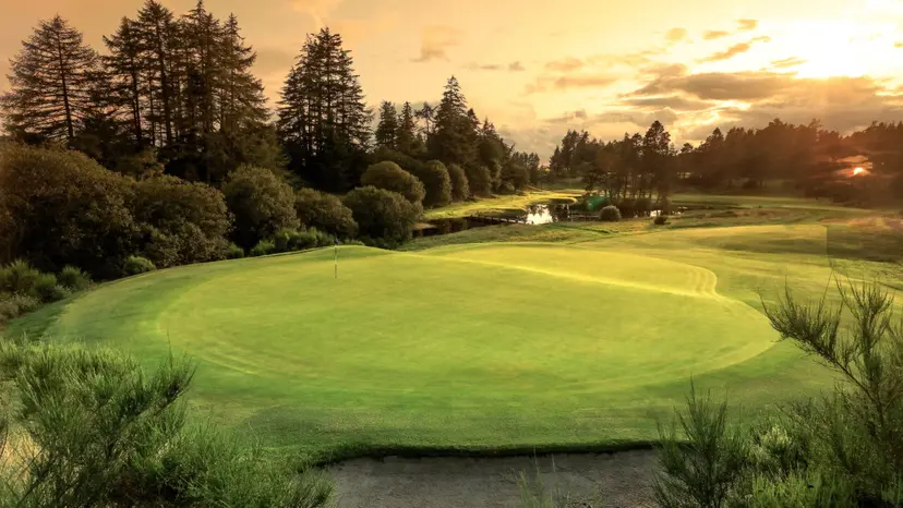 A smooth green under the sunset at Gleneagles