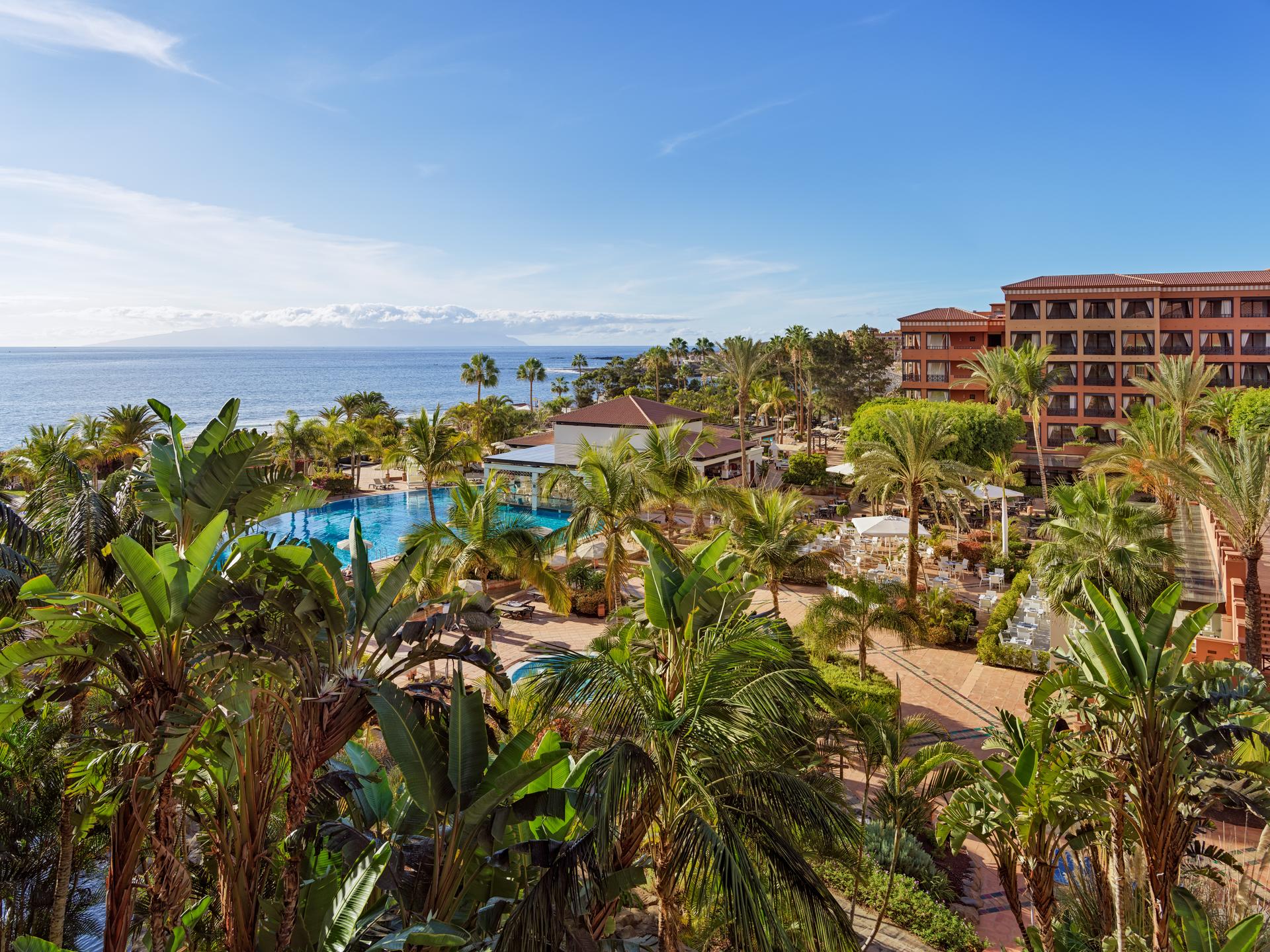 Overhead view of the outdoor swimming pool at H10 Costa Adeje Palace