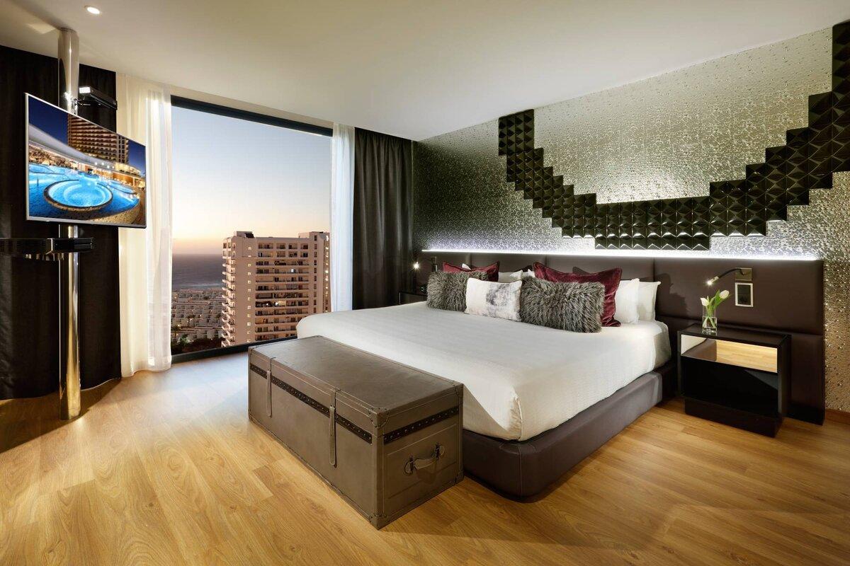 Double bed suite at Hard Rock Hotel Tenerife with window views