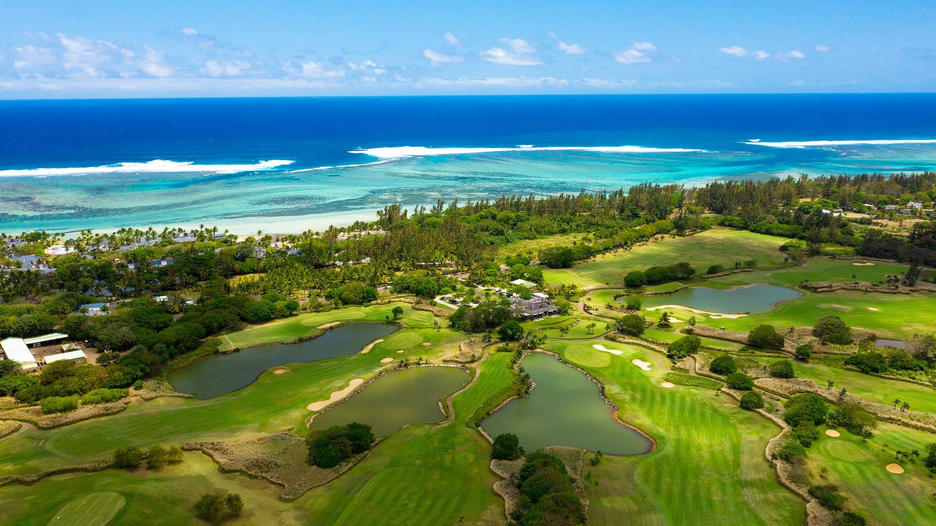Overhead view of well maintained fairways at the Heritage Le Telfair golf club