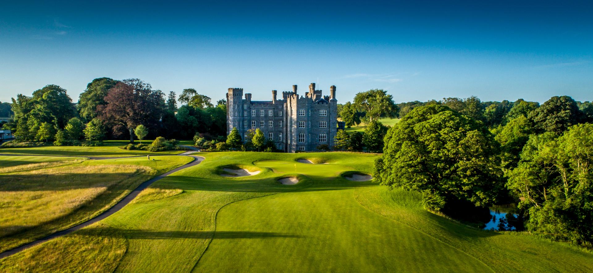 Panoramic view of Killeen Castle overlooking the course