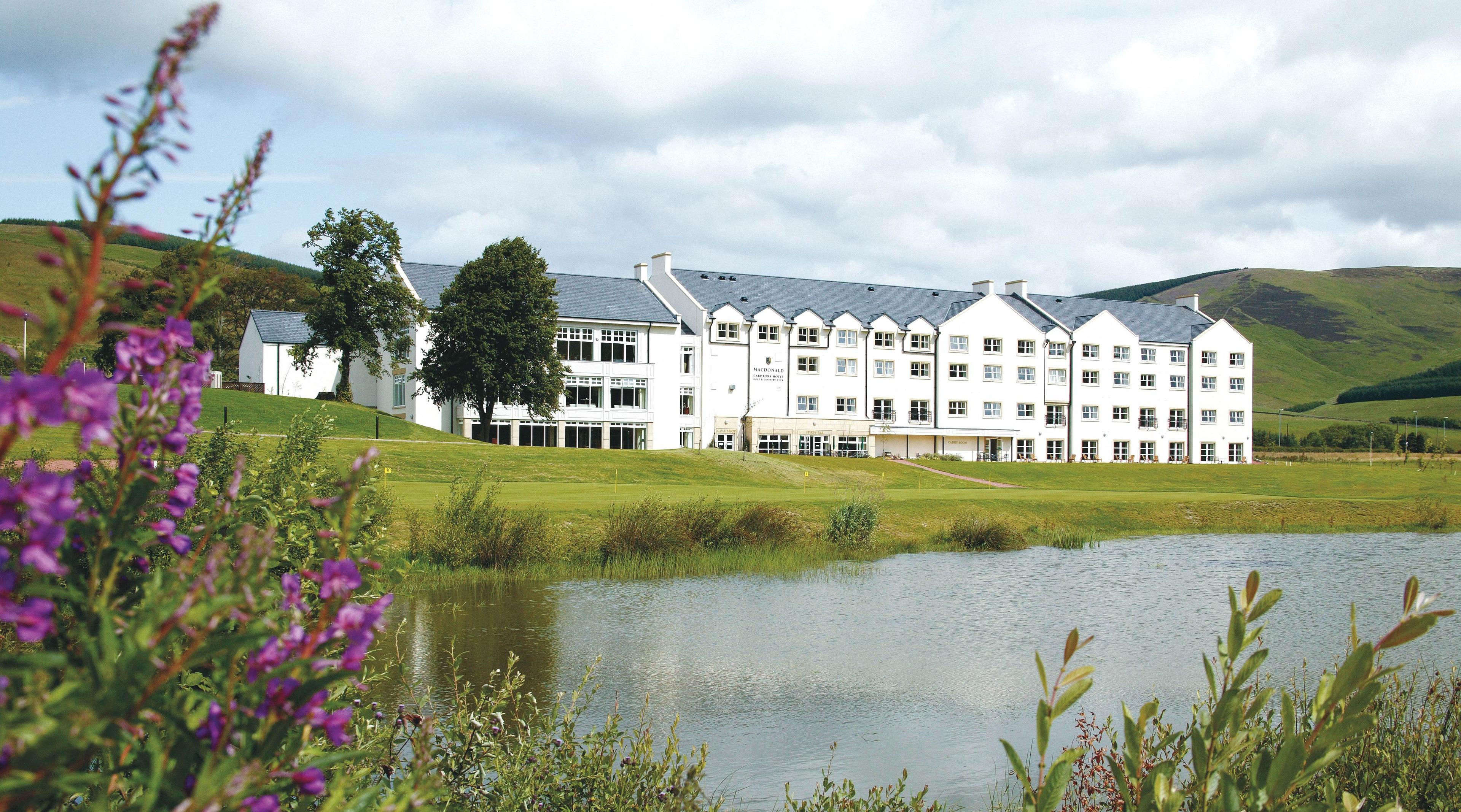 The Macdonald Cardrona Hotel overlooking the course