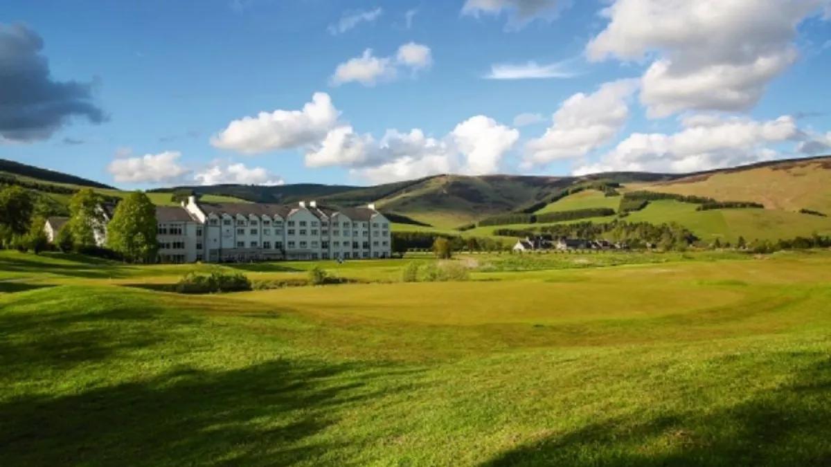 The Macdonald Cardrona Hotel overlooking the course