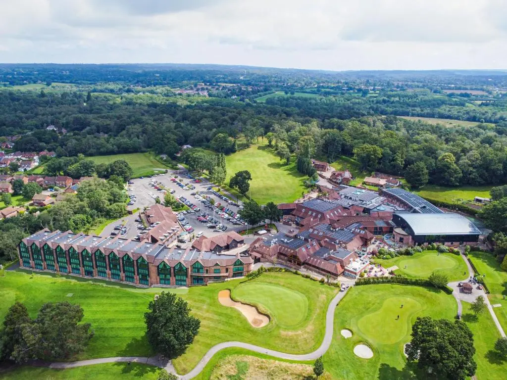 Aerial viewof the Old Thorns Golf Resort