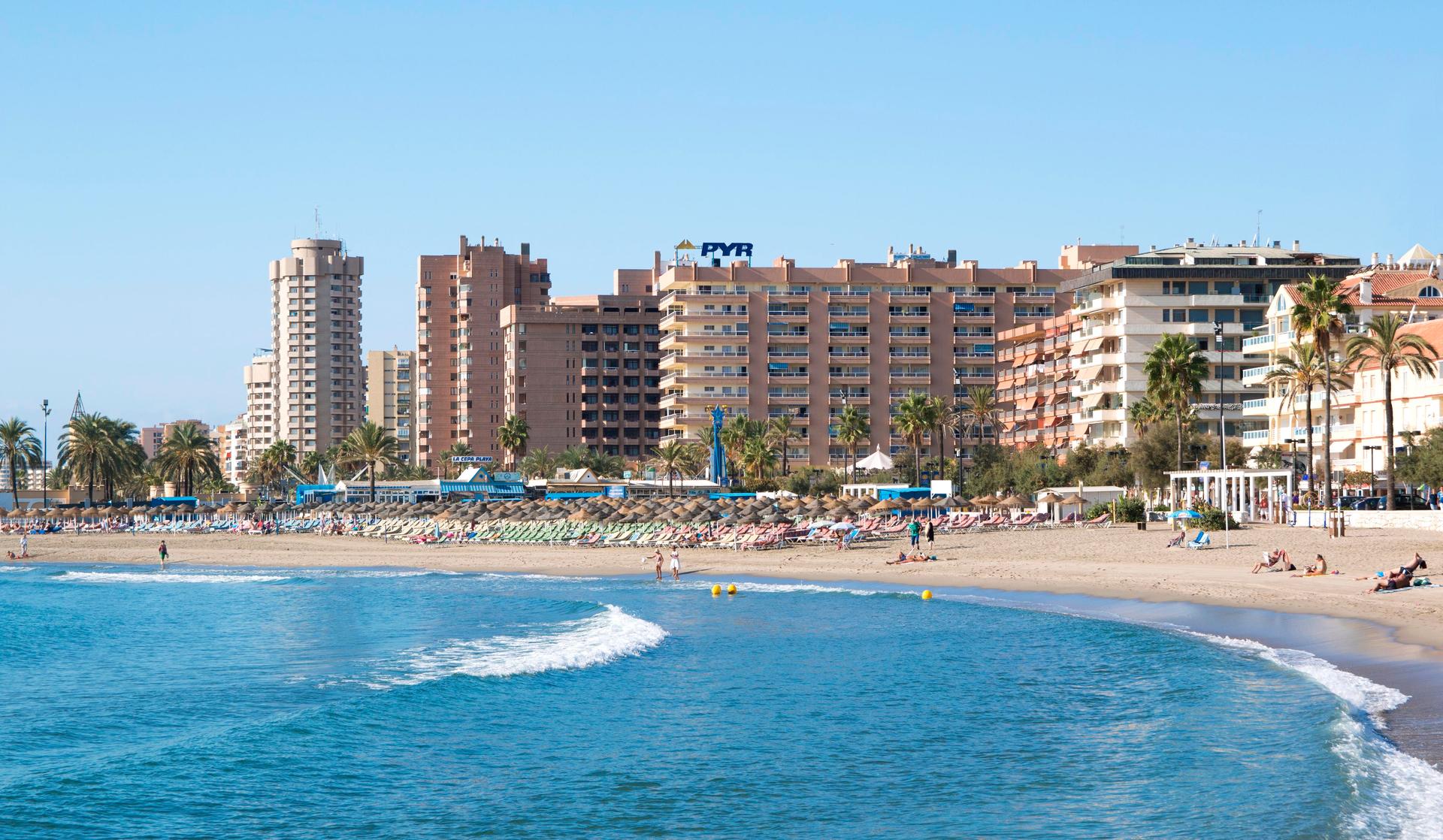 Panoramic view of the beach front PYR Fuengirola hotel
