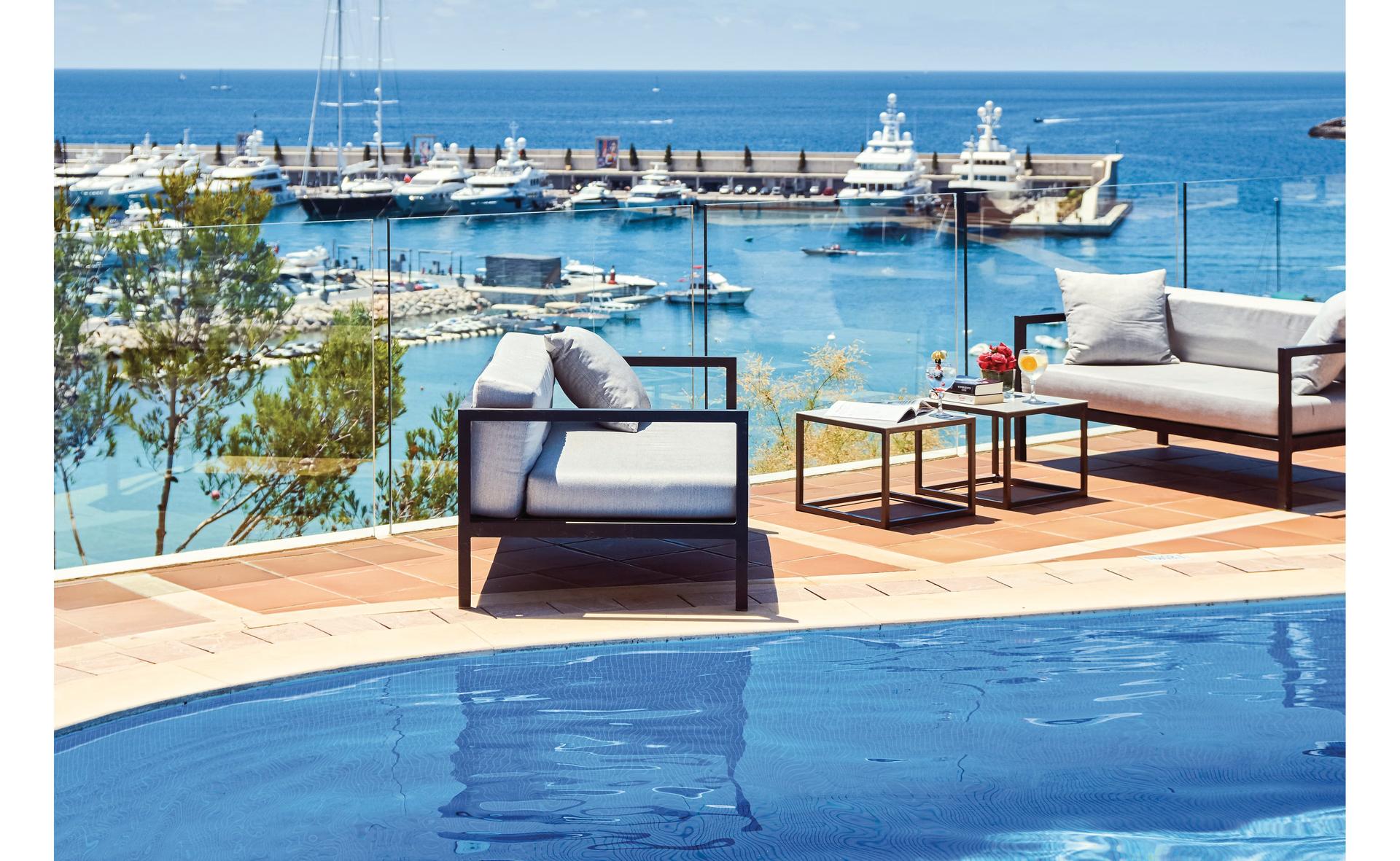 Outdoor swimming pool with ocean views