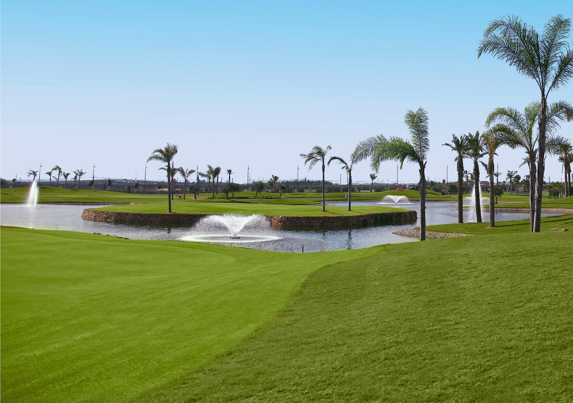 Island green at on Roda Golf Course