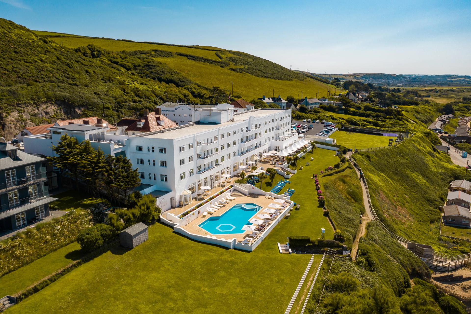 Overhead view of the Saunton Sands Hotel
