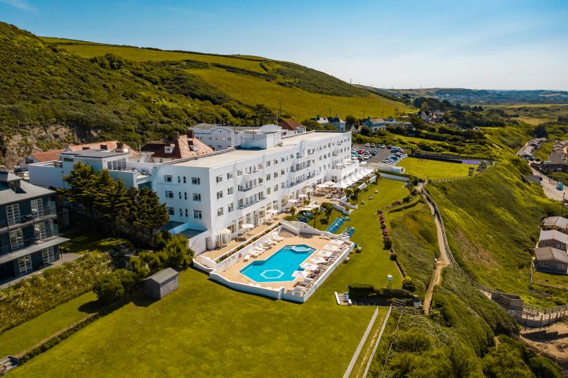 Overhead view of the Saunton Sands Hotel