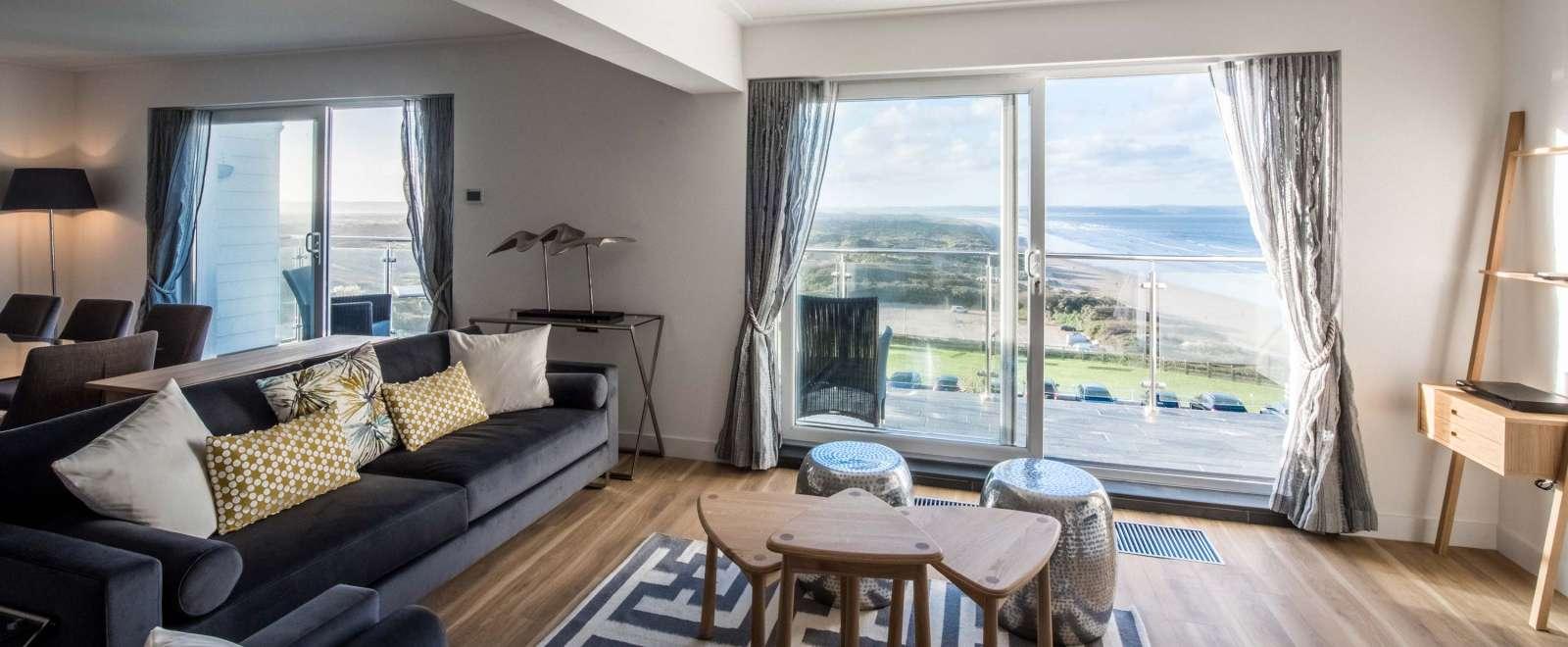 Living room as part of a villa at Saunton Sands Hotel