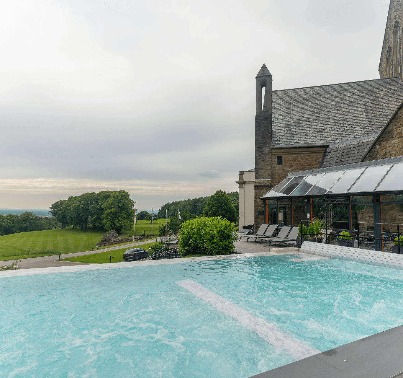 Outdoor swimming pool at the Shrigley Hall Hotel & Spa