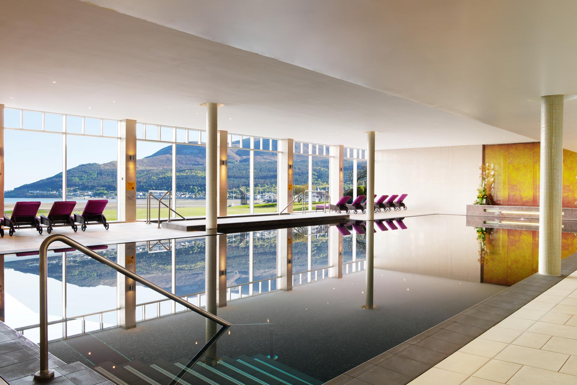 Inside swimming pool at the Slieve Donard Resort & Spa