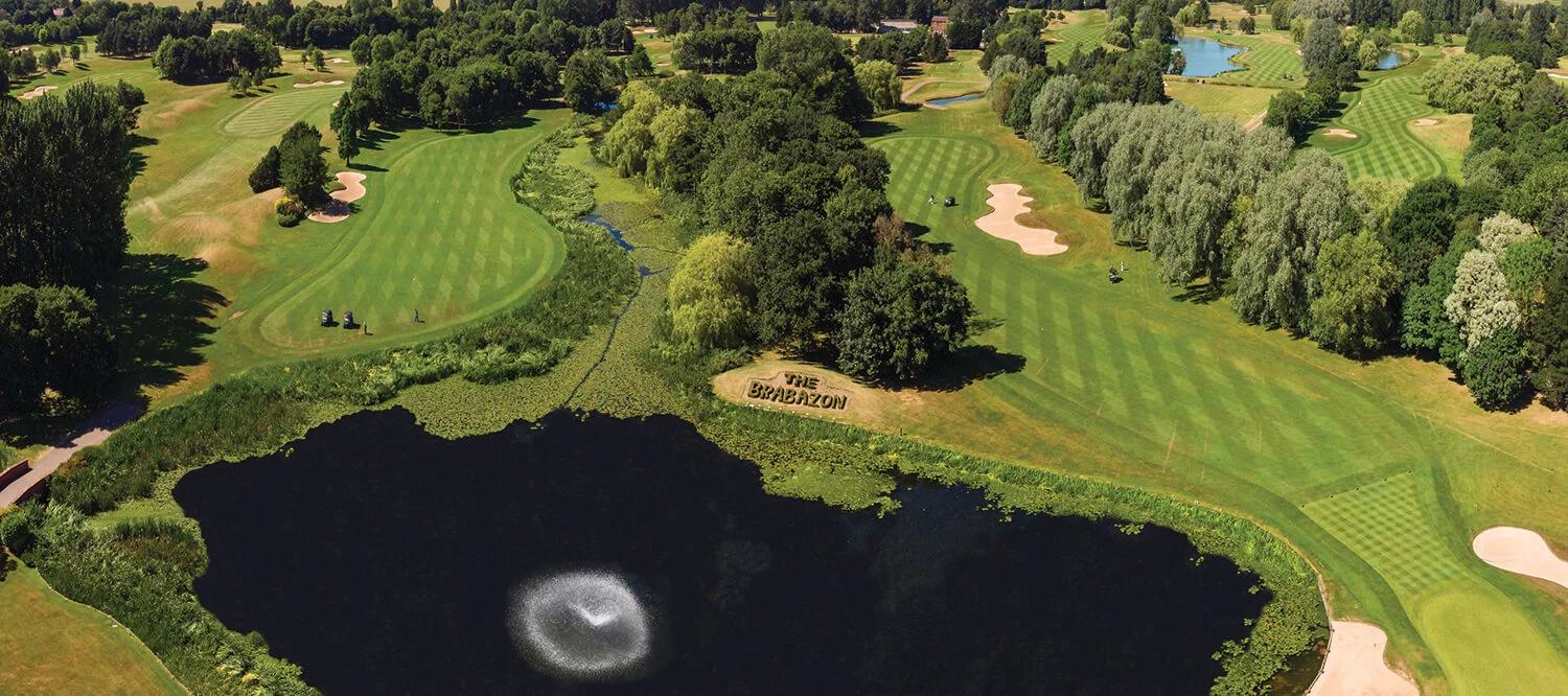 Overhead view of The Belfry Hotel & Resort golf course
