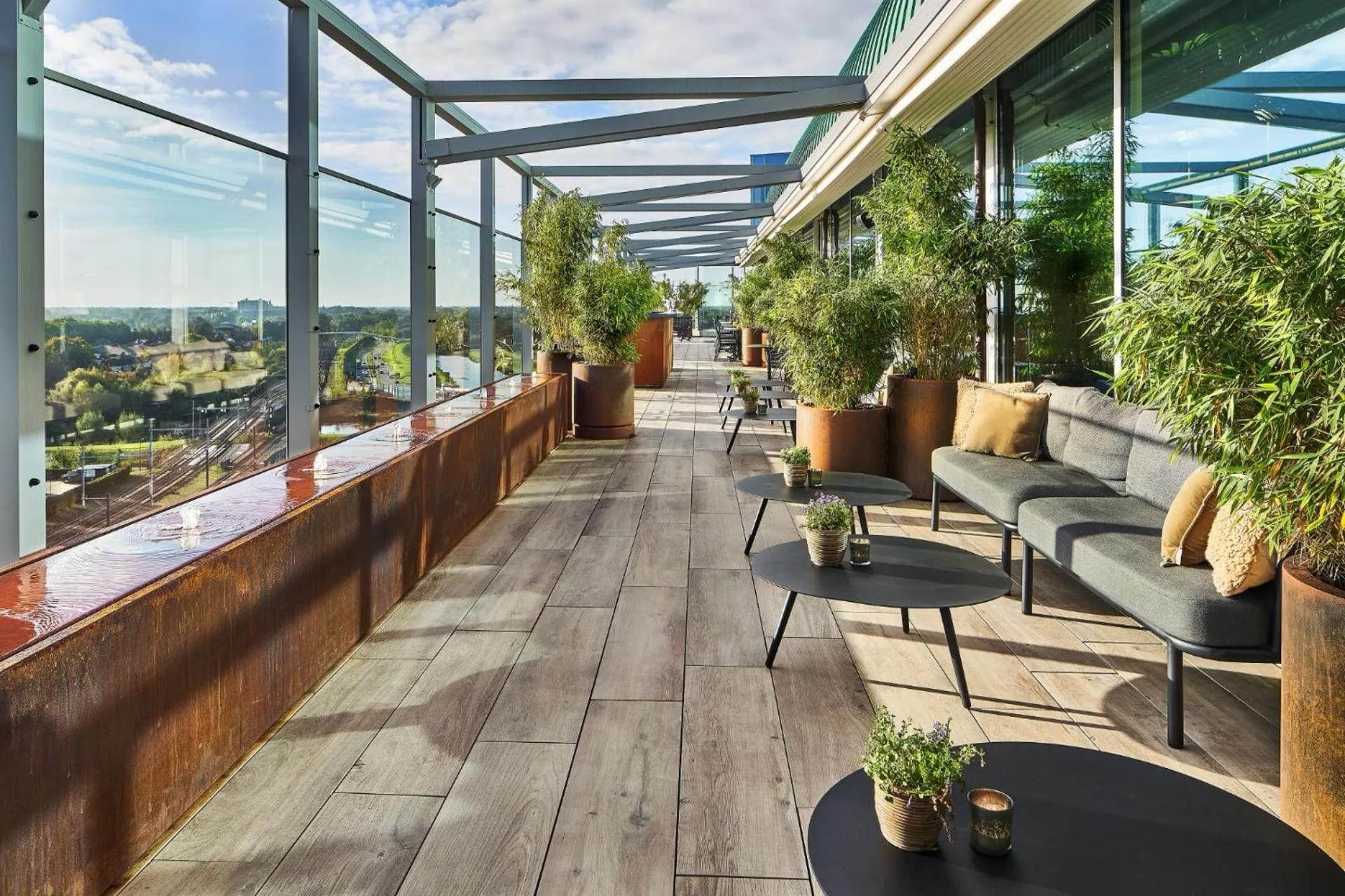 Rooftop lounging area at The Den, ‘s-Hertogenbosch, a Tribute Portfolio Hotel