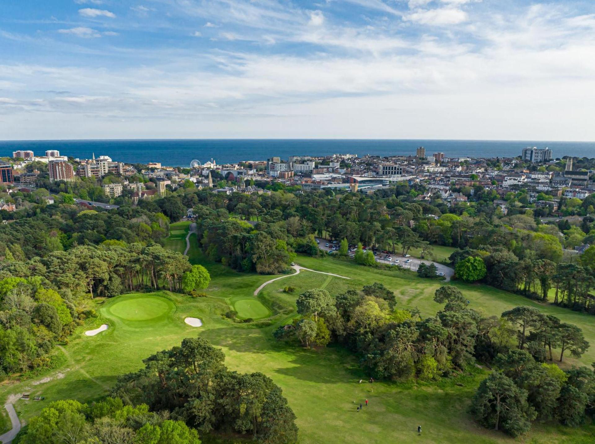 Overhead view of The Lodge at Meyrick Park golf course