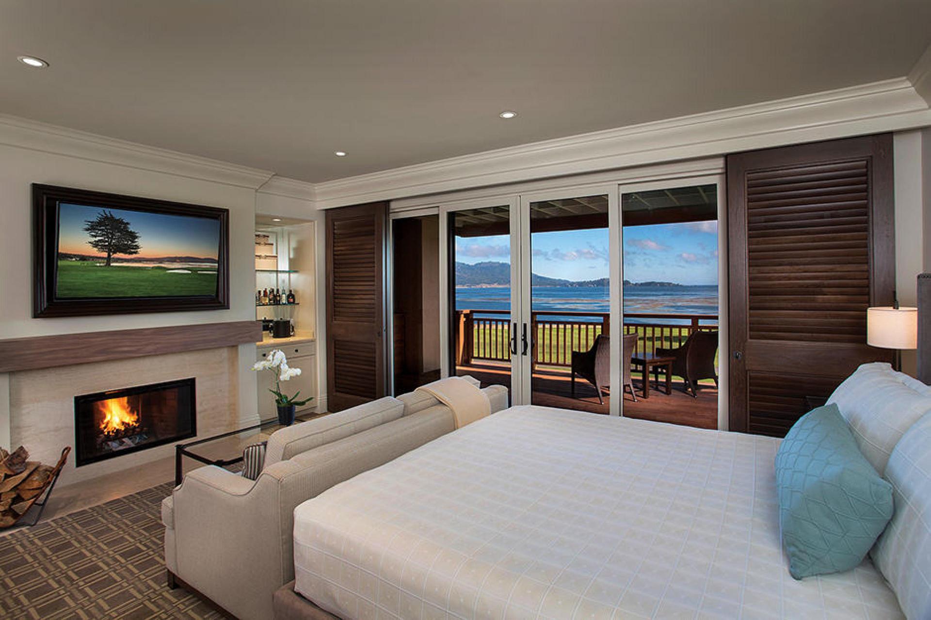 Double bed room at The Lodge at Pebble Beach
