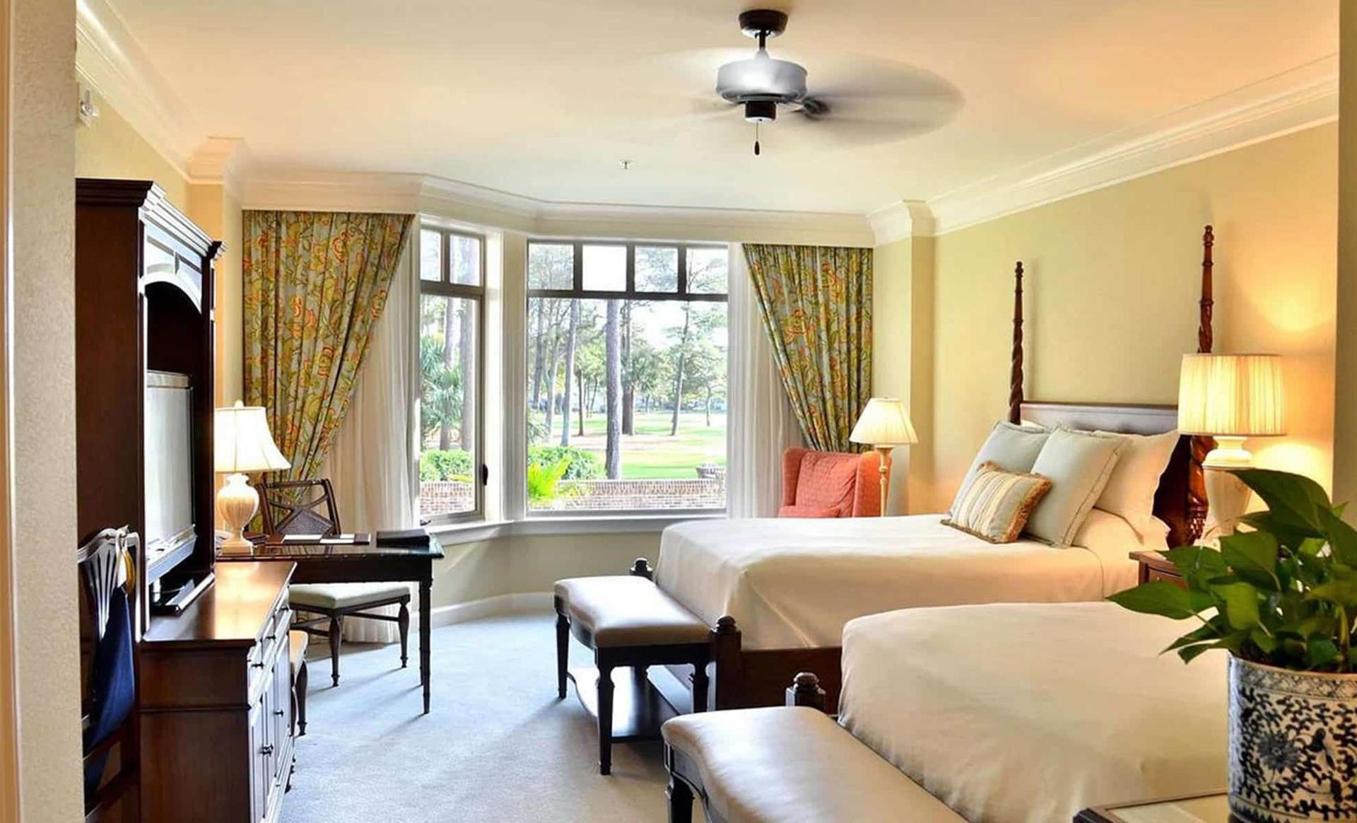 Twin double bed room at The Sea Pines Resort
